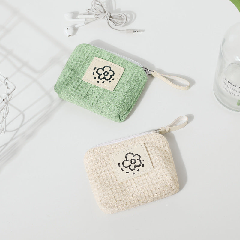 Waffle Texture Wristlet Bag – Minimalist Cotton Wristlet Pouch | Sarah Express