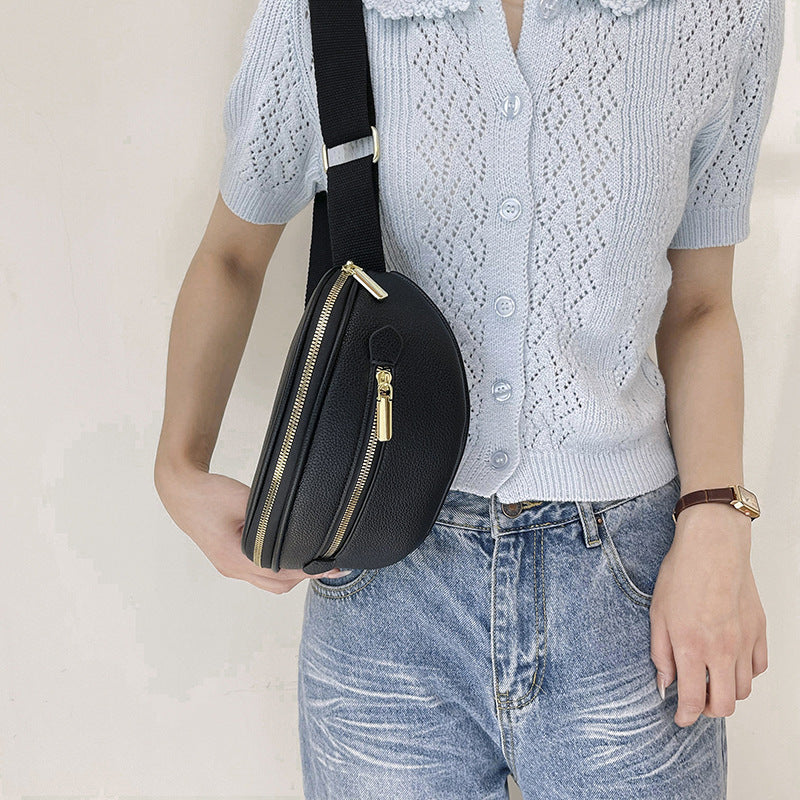 Women's Minimalist PU Leather Shoulder Bag – Slim Structured Crossbody Handbag