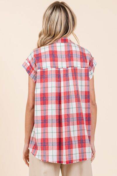 Mittoshop Mineral Wash Plaid Button Down Shirt