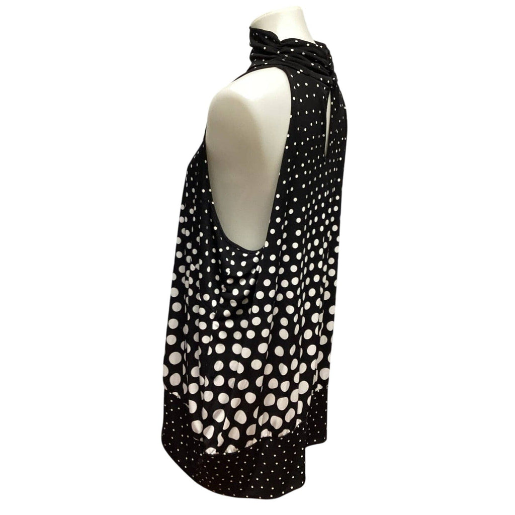 Cato Plus Size 22/24W Sleeveless Long Polka Dot Keyhole Back Stretchy Blouse