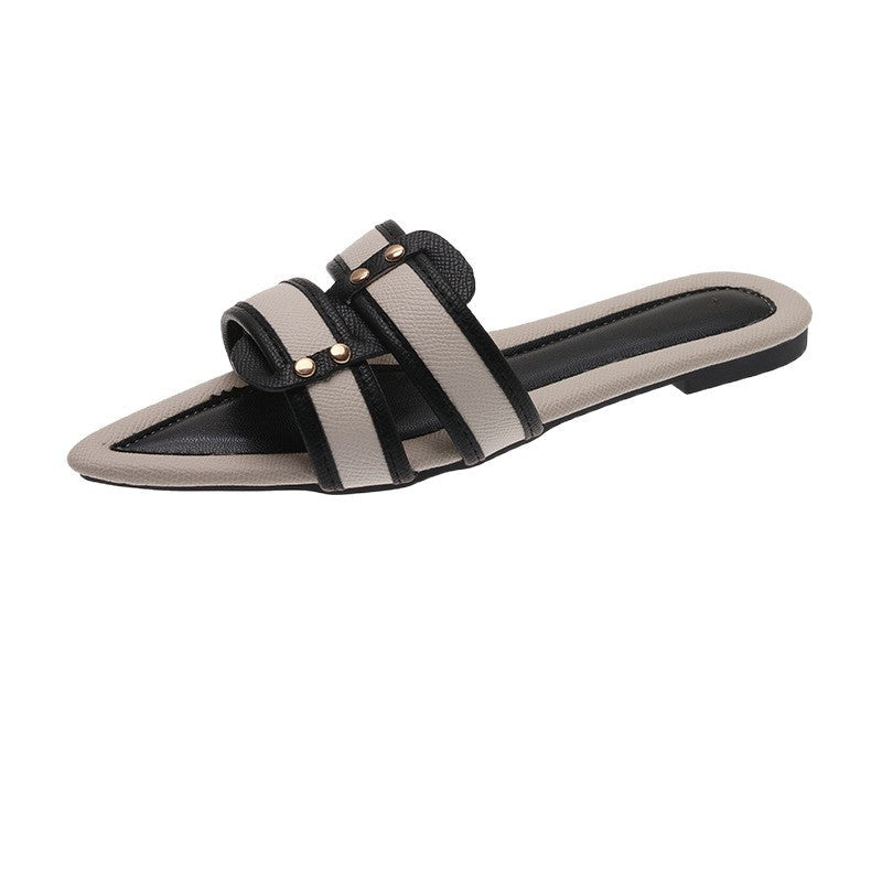 Women's Slip-On Lazy Slippers | Breathable Lightweight Color Block Slides