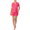 Kate Spade New York Womens Medium Floral Short Sleeve Button Up Top Short Pj Set