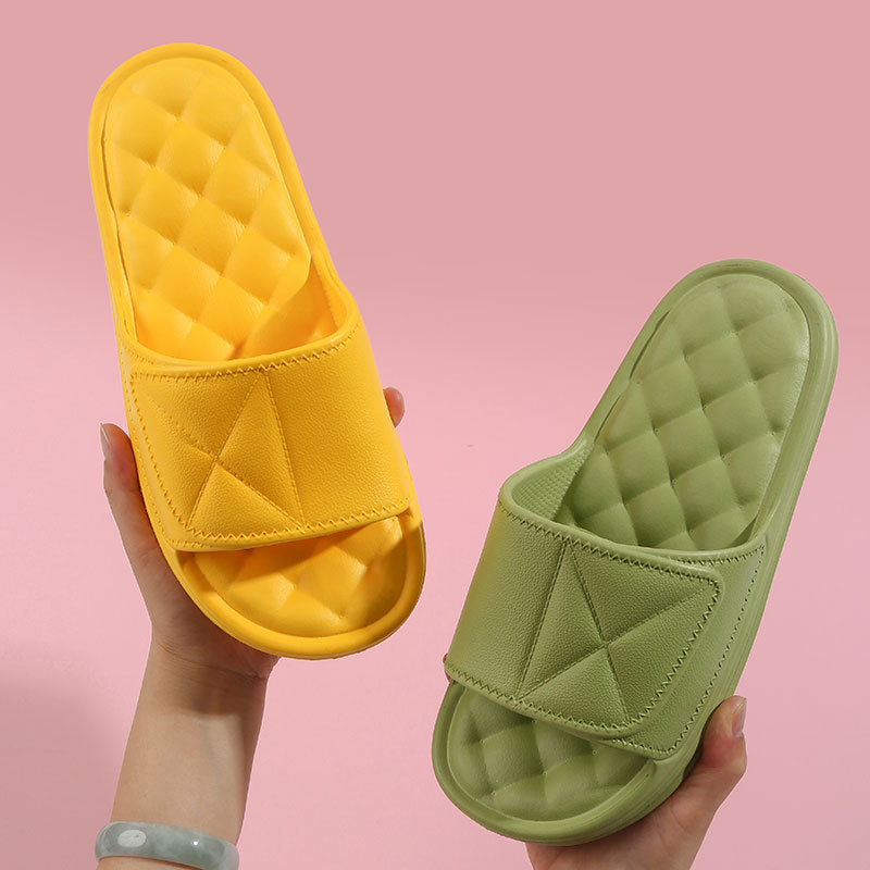 Women's Plaid EVA Slide Slippers | Lightweight Open-Toe Bathroom Sandals