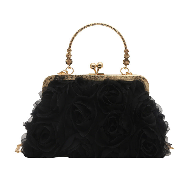 Rose Pattern Women's Crossbody Bag with Chain Strap | Chic Everyday Handbag