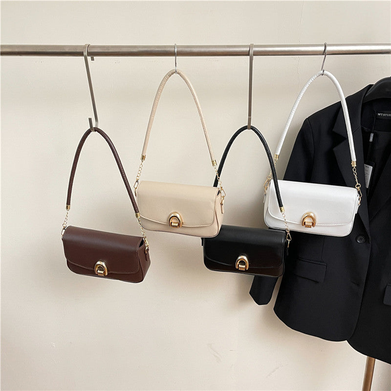 Women's Retro Minimalist Crossbody Bag - PU Leather Small Square Shoulder Bag
