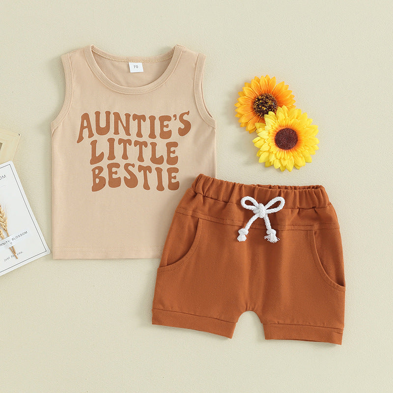 Suit Boy Letter Print Vest