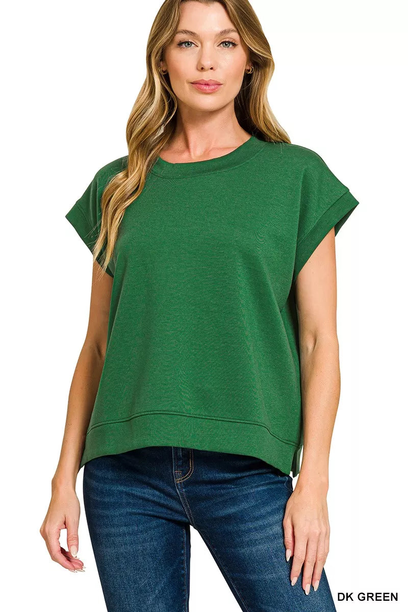 Zenana Scuba Short Sleeve Sweatshirts