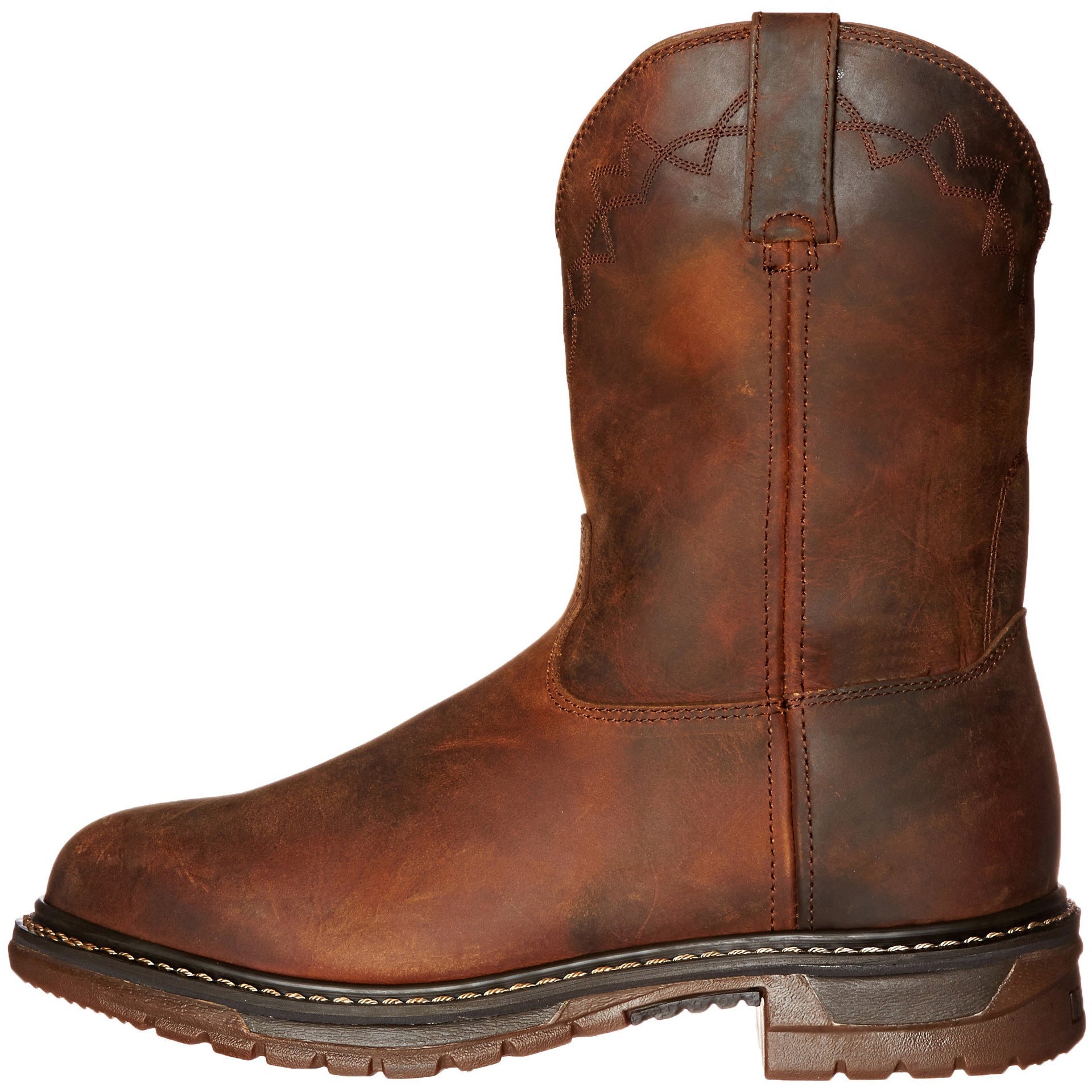 Men's Slip-On Motorcycle Boots | Round Toe Low Square Heel Elastic Cuff Winter Boots