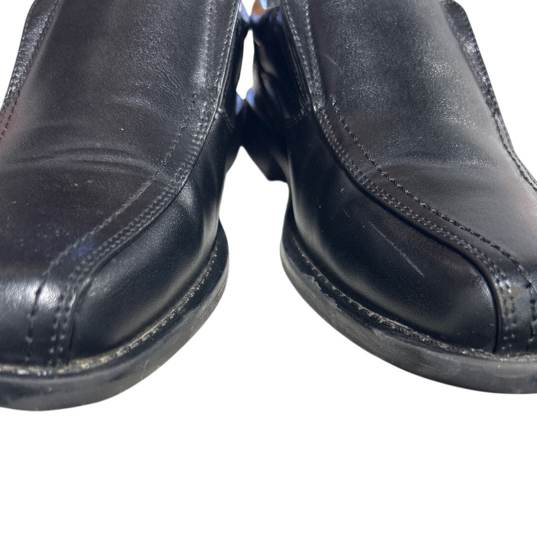 Bruno Marc Boys Size 5 Black Faux Leather Slip-On No Tie Loafer Dress Shoes