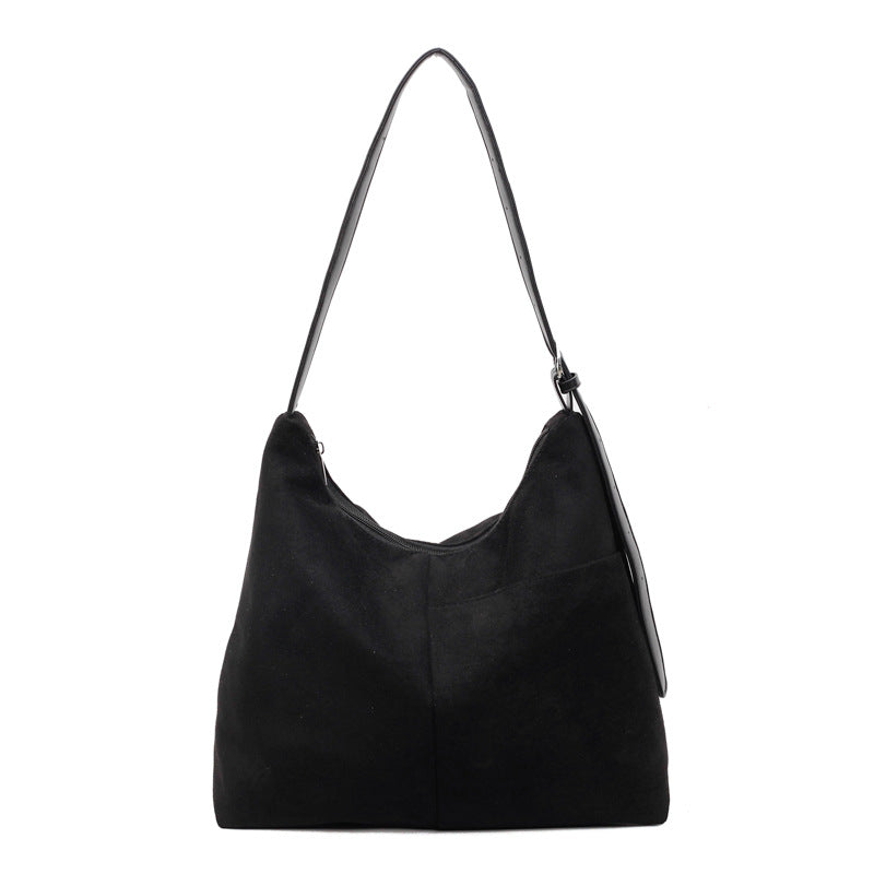 Suede-Look High-Capacity Crossbody Bag – Versatile Everyday Shoulder Bag for Women