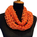 New Pretty Angel Silky Lacy Orange Fishnet Webbed Polyester Blend Infinity Scarf
