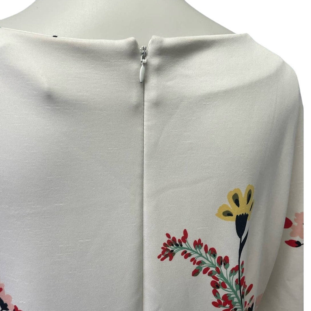 New York & Company XL Long Ruffled Sleeve Floral Vine Knee Length Sheath Dress