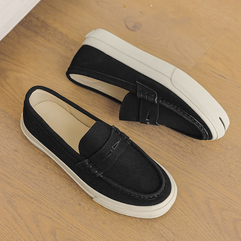 Men's Suede Tassel Loafers - Chunky Sole Slip-On Casual Shoes