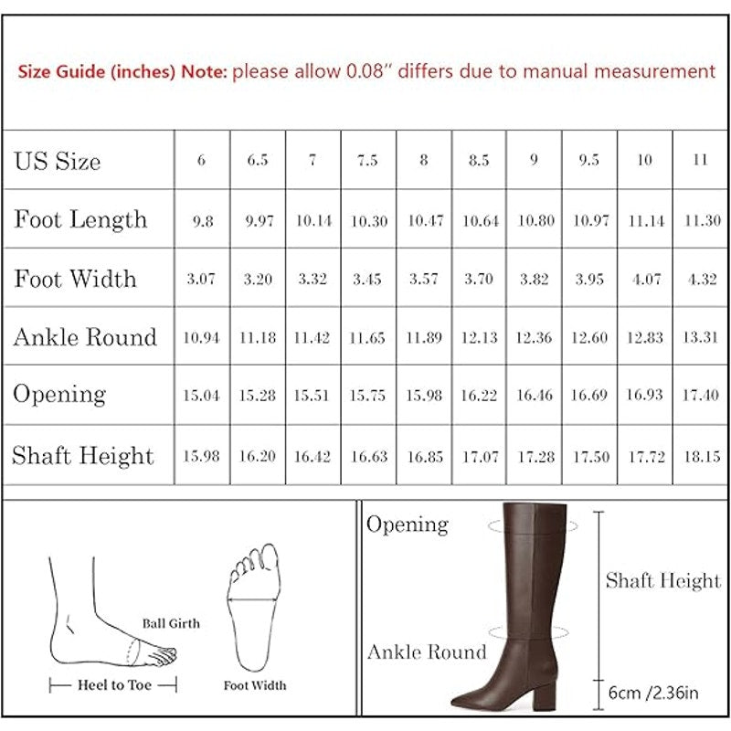 New Easyfox Womens Size 10 Brown Faux Leather 3" Block Heel Zip Knee High Boots