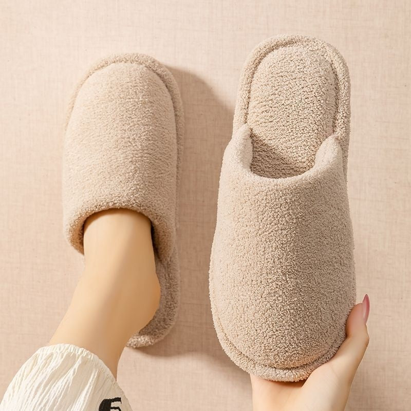 Fluffy Faux Fur Indoor Slippers – Non-Slip EVA Sole