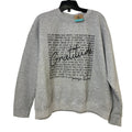 Upcycled Hand Printed Mens Large Gratitude Bible Quote Long Sleeve Sweatshirt