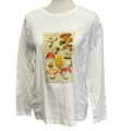 Hand Printed Upcycled Womens XL Vintage Reference Book Mushroom Fungi Long Tee