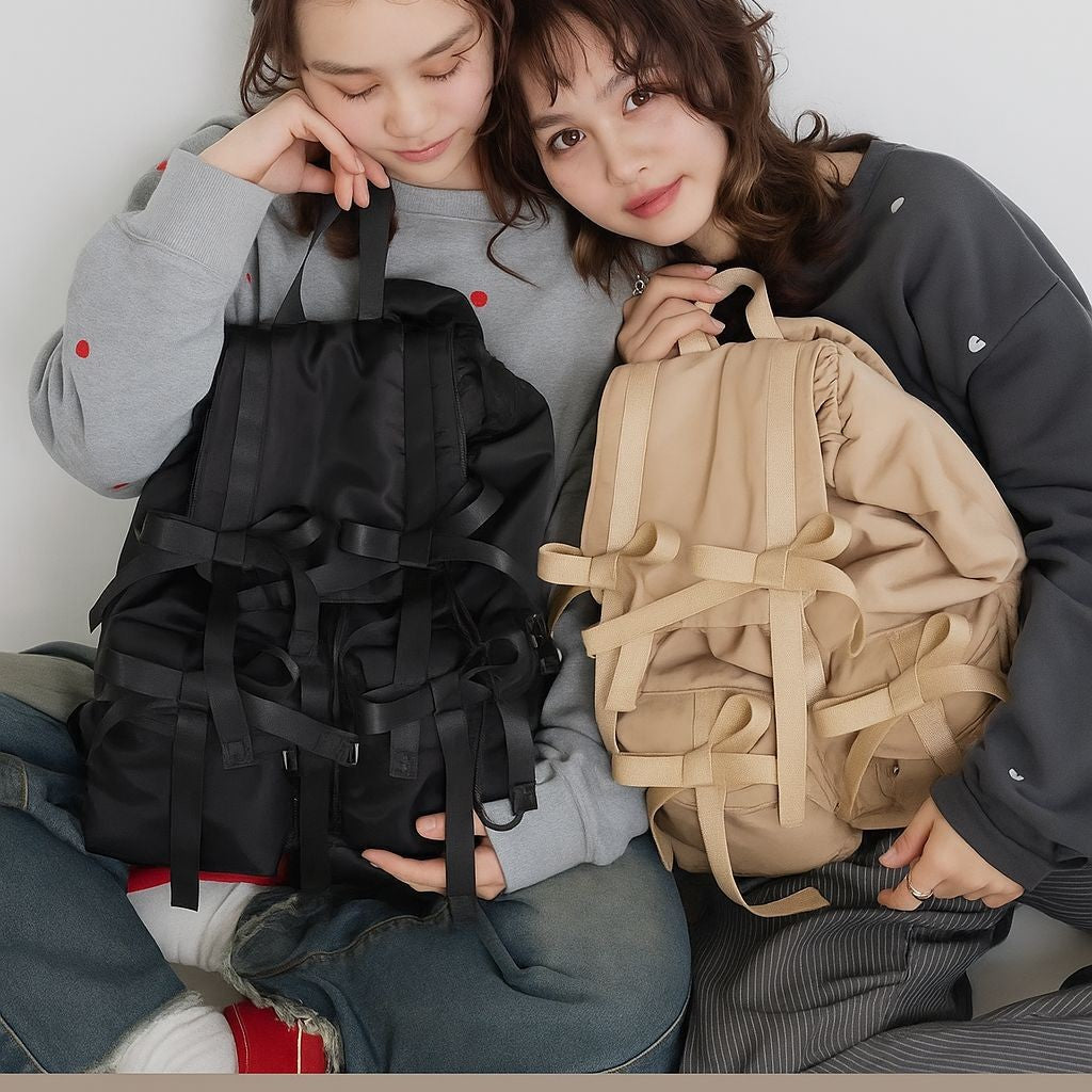 Japanese-Style Large-Capacity Bow-Knot Backpack for Women - Sarah Express