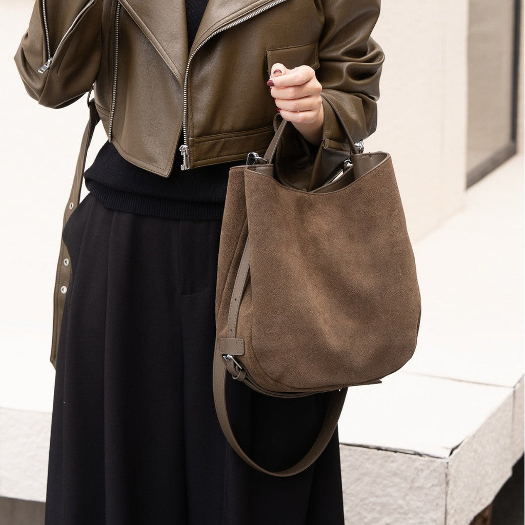 Genuine Leather Crossbody Bag Women - Urban Minimalist Shoulder Bag