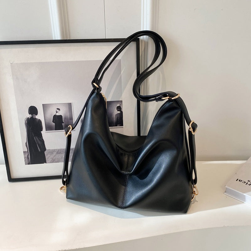Women's Vintage PU Leather Shoulder Bag – Square Crossbody with Niche Premium Design
