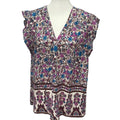 Dalia Womens XL Sleeveless V-Neck Floral Polyester Blend Vines Tank Top Blouse