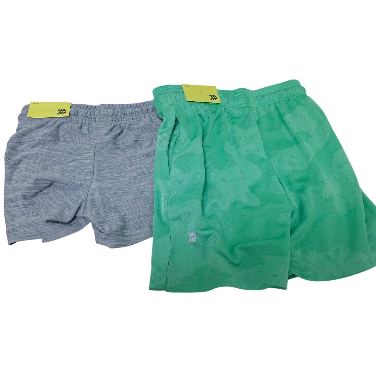 Lot of 2 New All In Motion Boys XS (4/5) Green Gray PolyCotton Sports Shorts