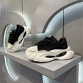 Men's Platform Casual Sneakers - Breathable Mesh Lace-Up Tennis Shoes