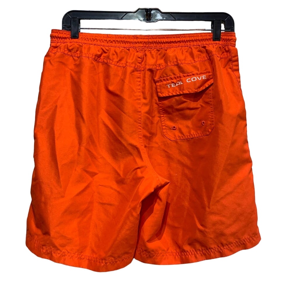 Teal Cove Mens XL  Board Beach Surf Swimwear Drawstring Orange Swimming Trunks