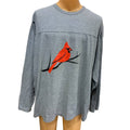 Wingspan Inspired Mens 3XL Northern Cardinal Red Bird Custom Upcycled Henley