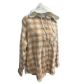New Time and Tru Womens Medium Long Sleeve Plaid Flannel Cotton Blend Hoodie