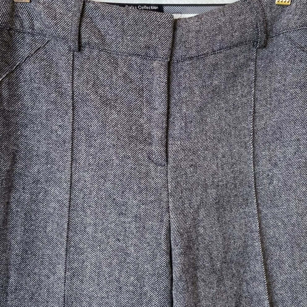 Dalia Collection Womens Size 8 Gray Wool Blend Lined Hemmed Trouser Pants