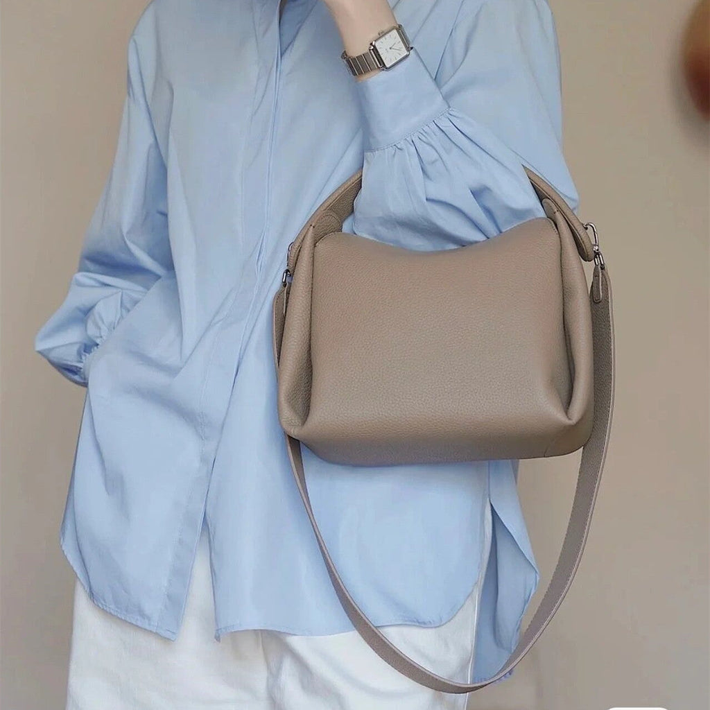 Women's Genuine Leather Box Bag – Niche Design Shoulder Tote