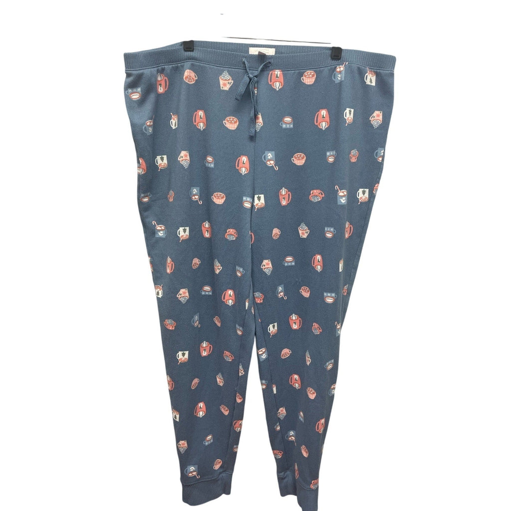 Lauren Conrad Womens 1X Long Elastic Ankle Soft Hot Cocoa PJ Loungewear Pants