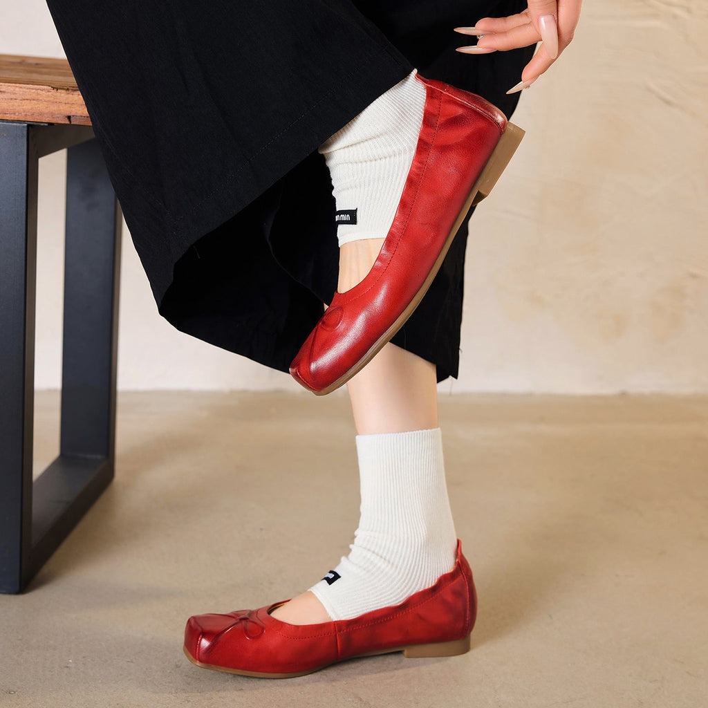 Full Grain Leather Ballet Flats