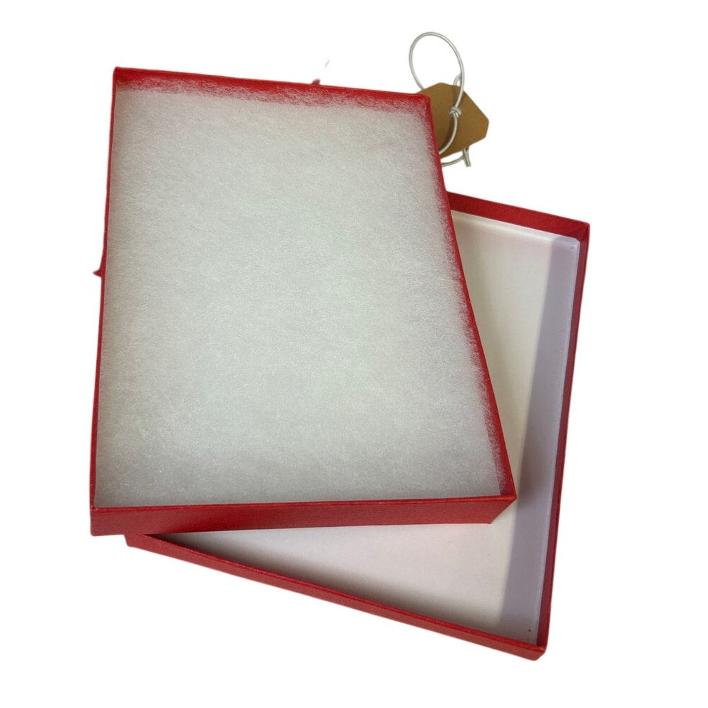 5 New 7-3/8" X 5.5" X 1" Valentine Red Leatherette Cardboard Jewelry Gift Boxes