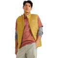 New Eddie Bauer Mens Medium Gold Yellow Microlight 650FP Down Zip Up Puffer Vest