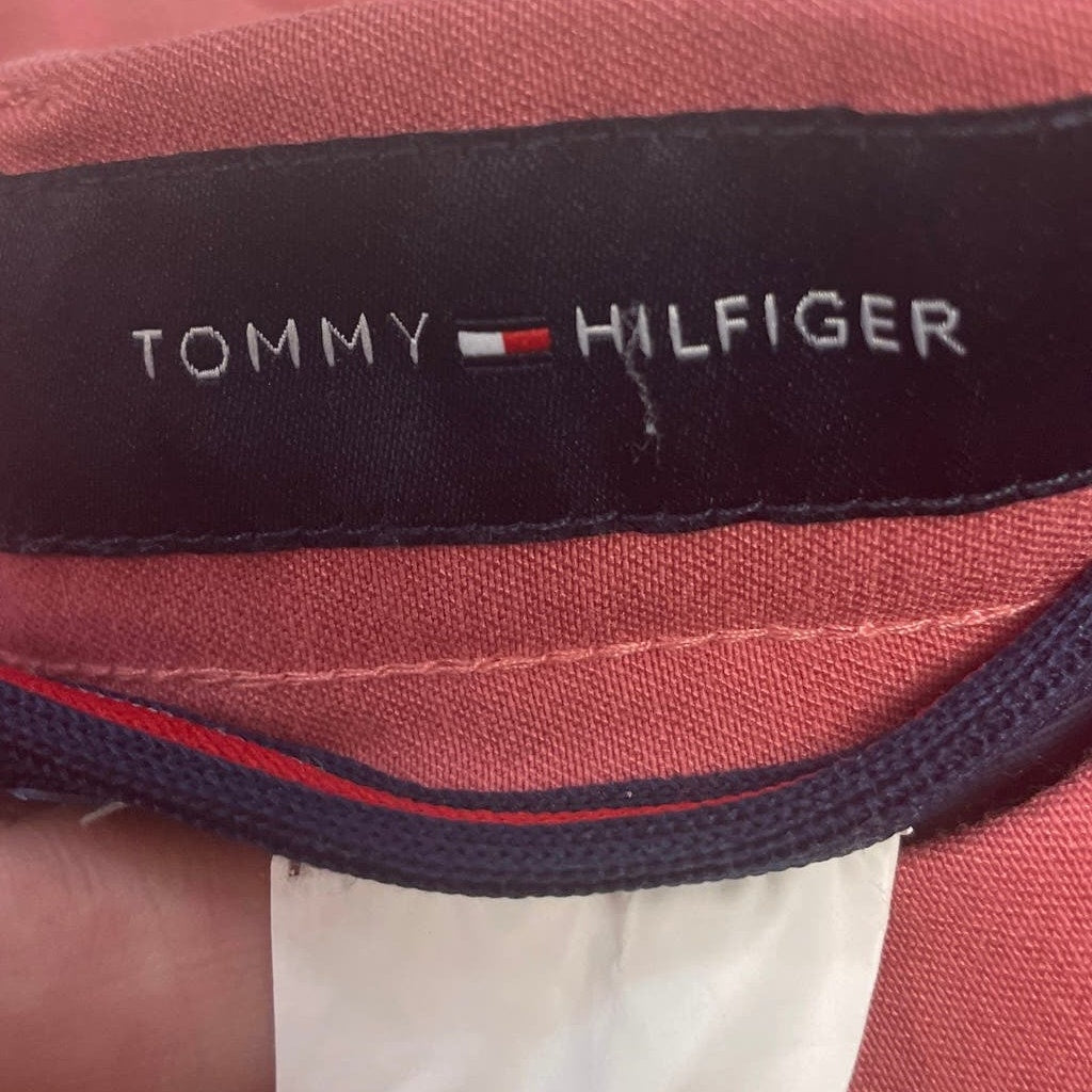 Tommy Hilfiger Womens 30W X 30L Pink Rayon Blend Zip Up Flat Front Chino Pants