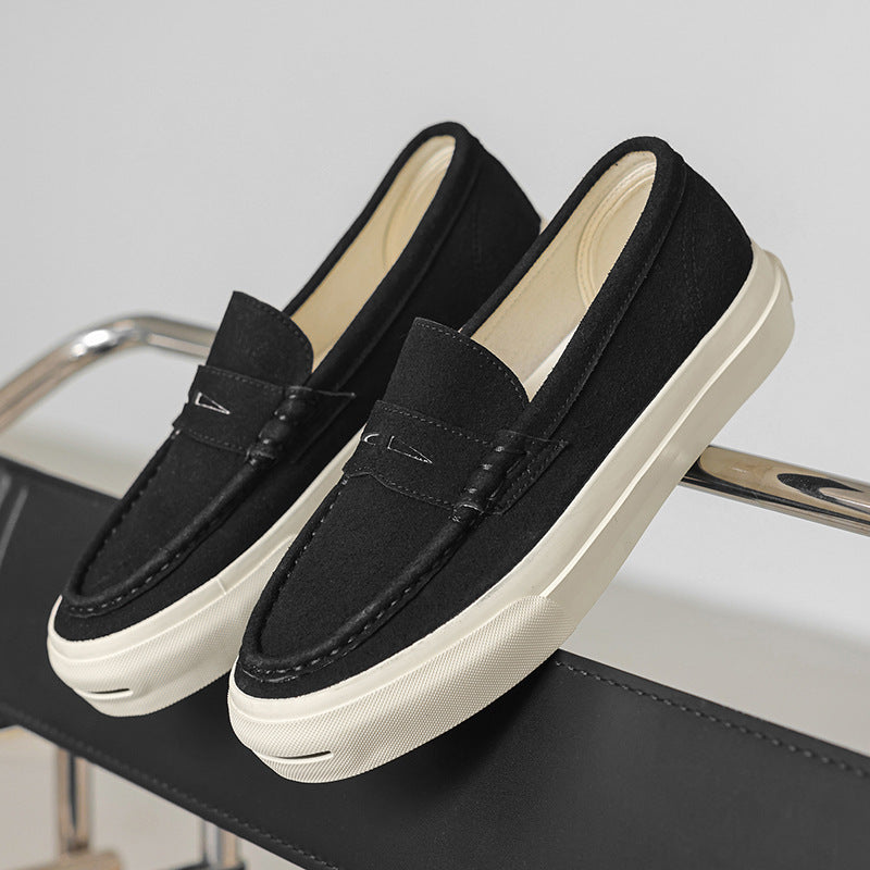Men's Suede Tassel Loafers - Chunky Sole Slip-On Casual Shoes