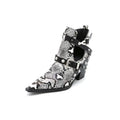 Women’s Short Pointed Toe Western Ankle Boots, 5CM Heels
