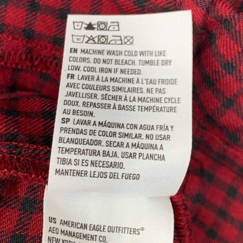 New American Eagle Womens Small 100% Cotton Long Sleeve Plaid Dress
