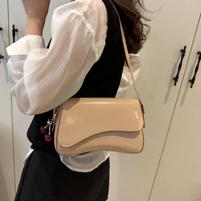 Small Square PU Leather Shoulder Bag | Work & Commute Underarm Bag