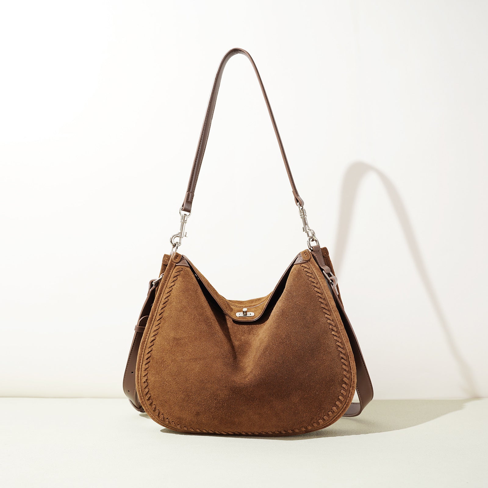 Genuine Suede Leather Crossbody Bag