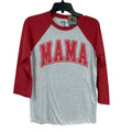 New Hand Printed Womens Heathered XS Mama Long Sleeve Crew Neck Tee Shirt