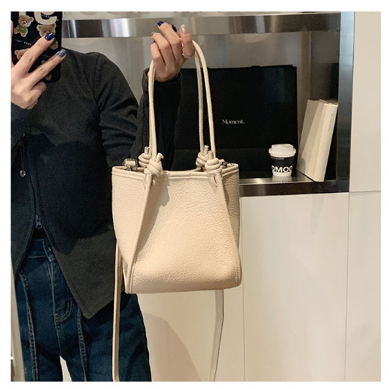 Women's High-Capacity Crossbody Bucket Bag - PU Leather Shoulder Bag with Adjustable Strap