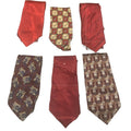 Lot of 6 Gold Red Silver Solid Geometric Vintage and Newer Mens Neck Ties