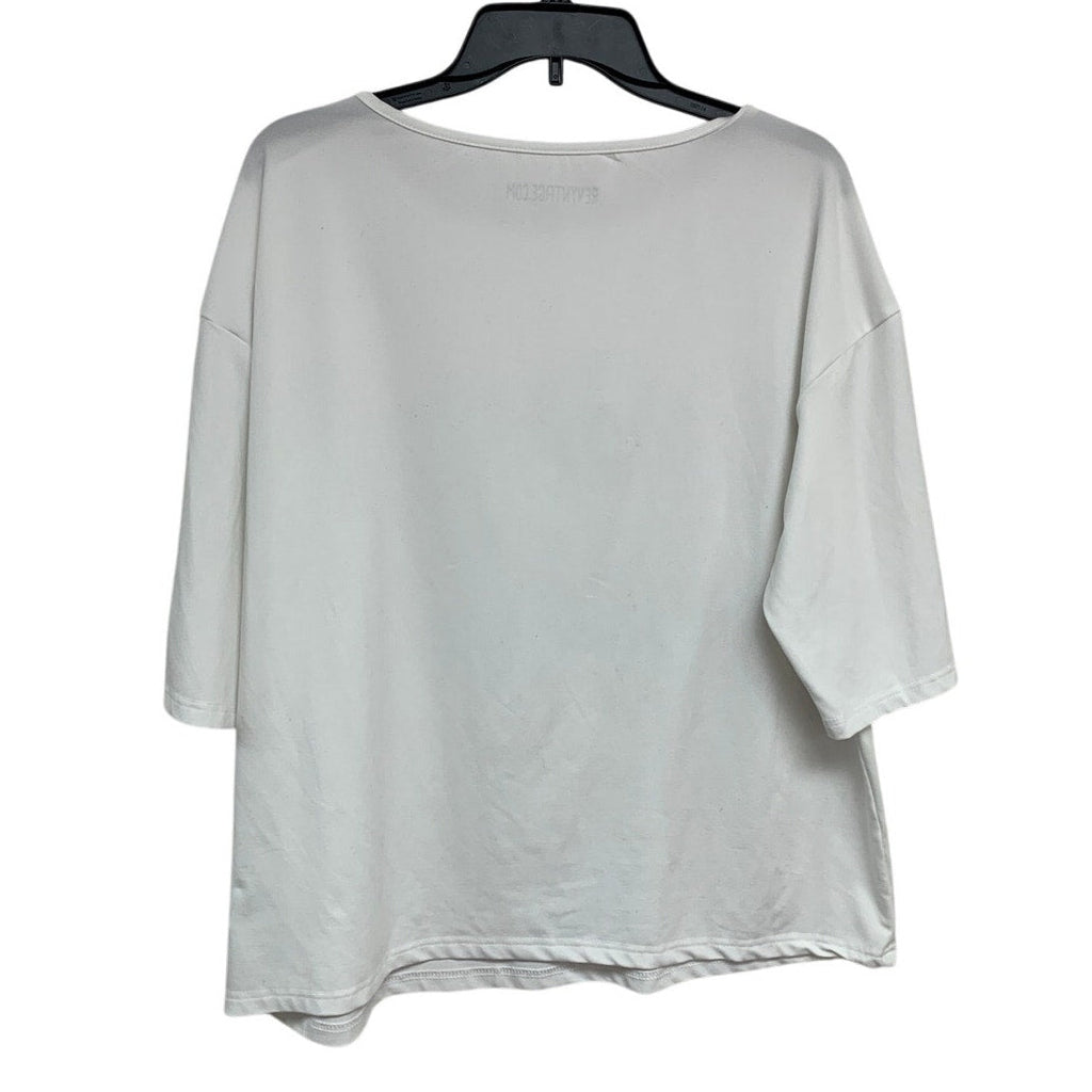 Upcycled Hand Printed Womens Large Whirled Peas Veggie Half Sleeve Tee Shirt