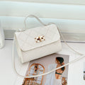 Small Square Quilted PU Leather Crossbody Bag