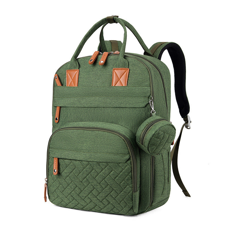 Waterproof Plaid Stroller Bag with USB Charging Port & Dry-Wet Separation – Lightweight Baby Diaper Bag