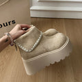 Women's Retro Height-Boosting Snow Boots - Lace-Up Winter Boots with Extra Padding