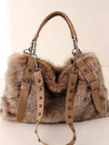 Women's Large Tote Bag – Plush Color-Block Commuter Bag with Laptop Compartment | Sarah Express